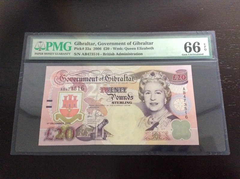 收藏联盟第七十六期拍卖 直布罗陀2006年20镑 PMG66E