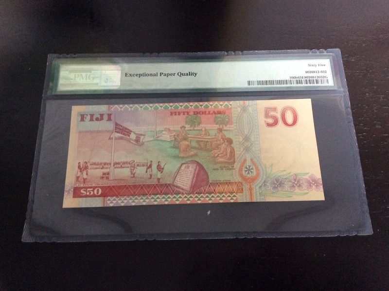 收藏联盟第七十六期拍卖 斐济1996年50元 PMG65E