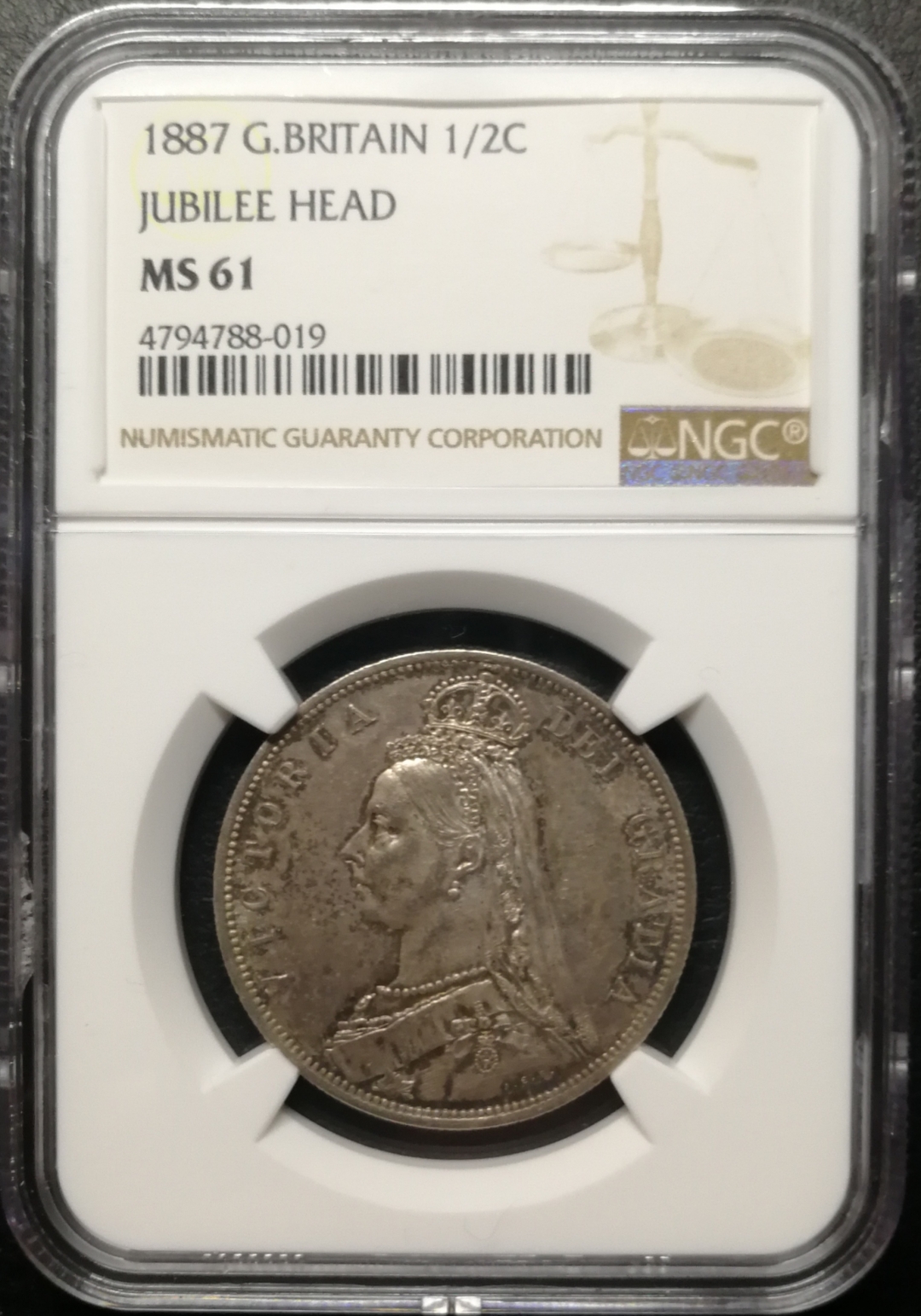 凡希社世界钱币微拍第七十六期 1887老维高冠1/2克朗NGC-MS61