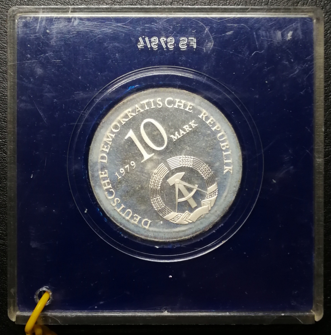 凡希社世界钱币微拍第七十六期 1979东德费尔巴哈10马克PROOF原盒铅封