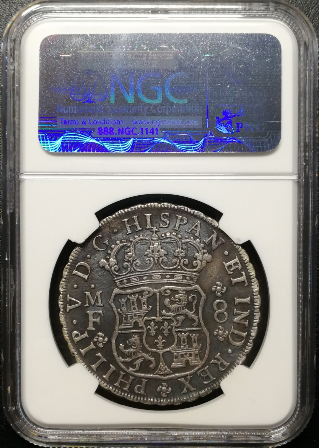 凡希社世界钱币微拍第七十六期 1742墨西哥地球双柱NGC-AUD