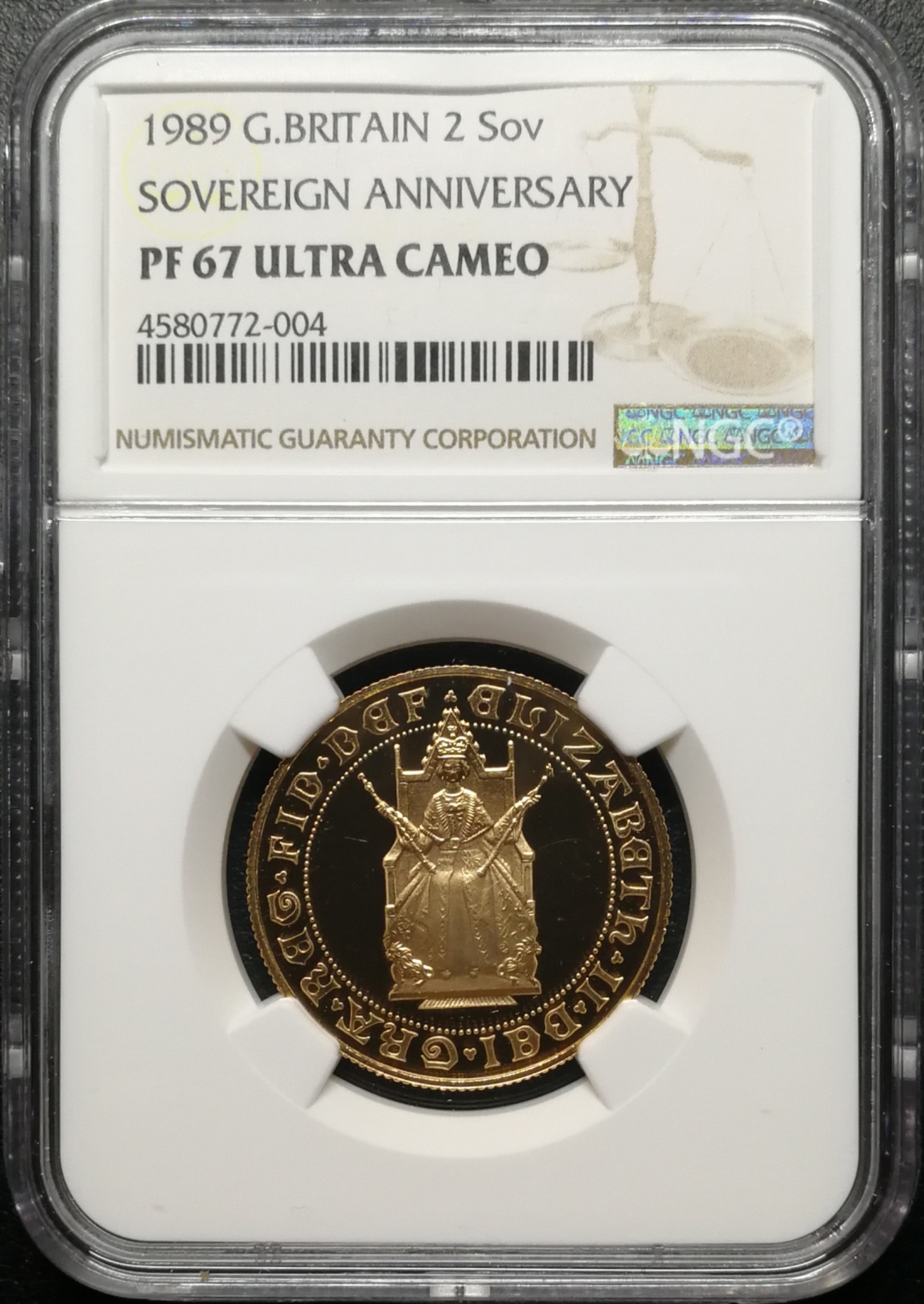 凡希社世界钱币微拍第七十六期 1989英国2索维林纪念金币NGC-PF67UC