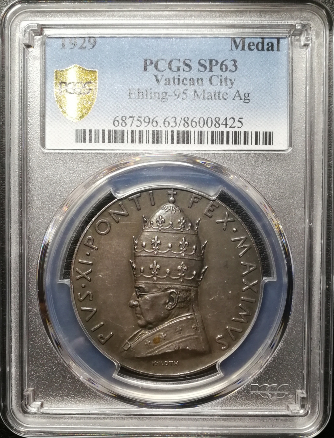 凡希社世界钱币微拍第七十六期 1929梵蒂冈银章PCGS-SP63