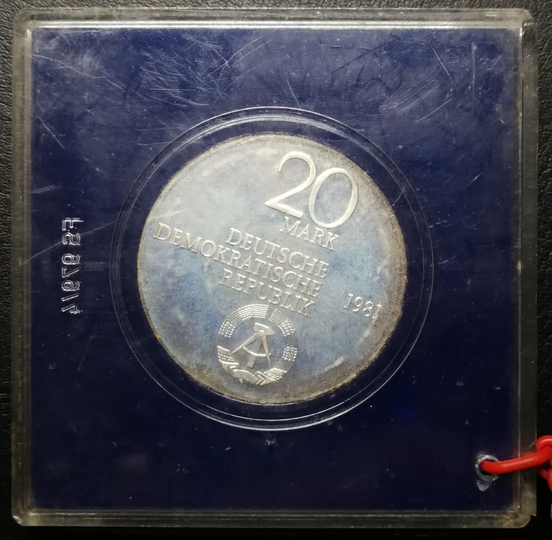 凡希社世界钱币微拍第七十六期 1981东德斯坦因20马克PROOF原盒铅封