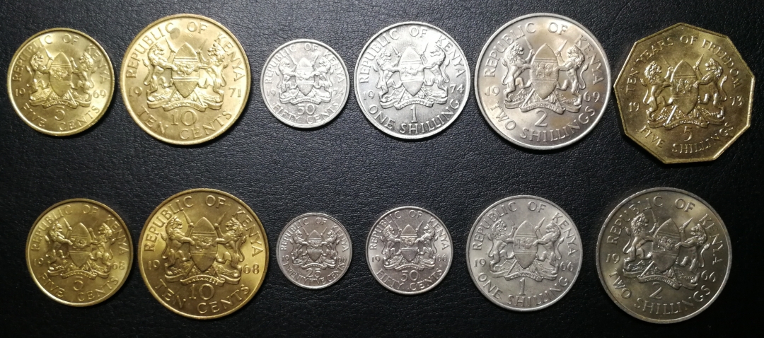 凡希社世界钱币微拍第七十六期 肯尼亚流通版12枚BU