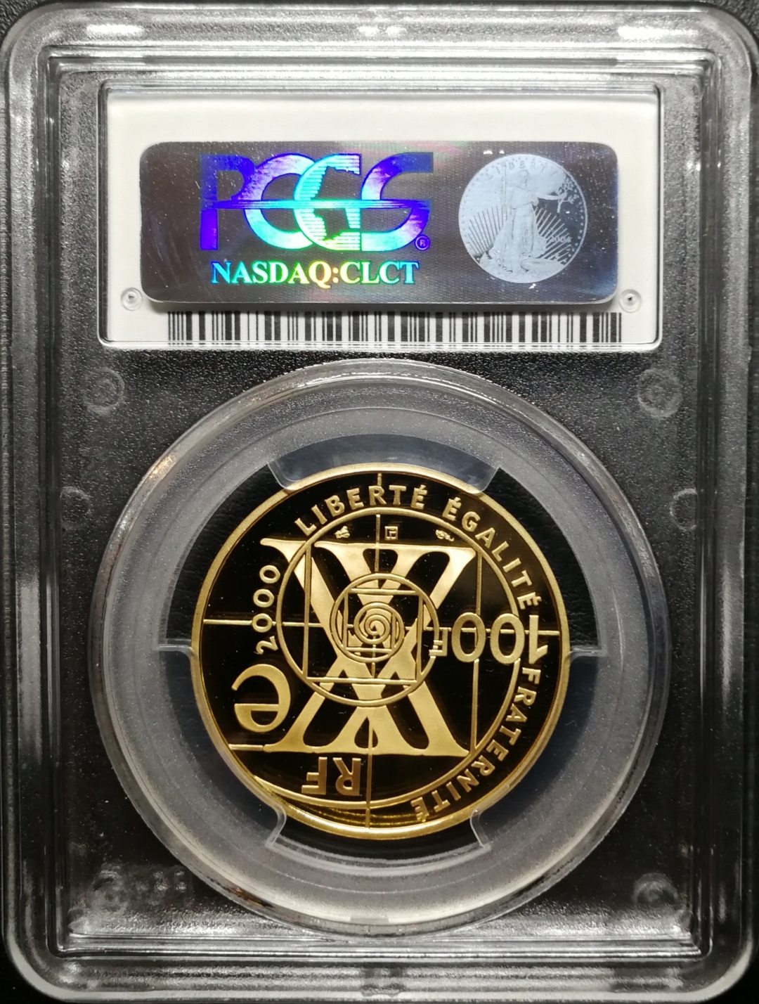 凡希社世界钱币微拍第七十六期 2000法国千禧年100法郎金币PCGS-PF69DCAM