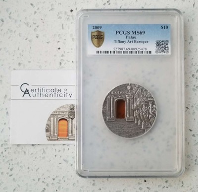 【随心拍】现代金银币拍卖第七期 - PCGS69-帕劳2009年蒂凡尼艺术2盎司镶嵌银币