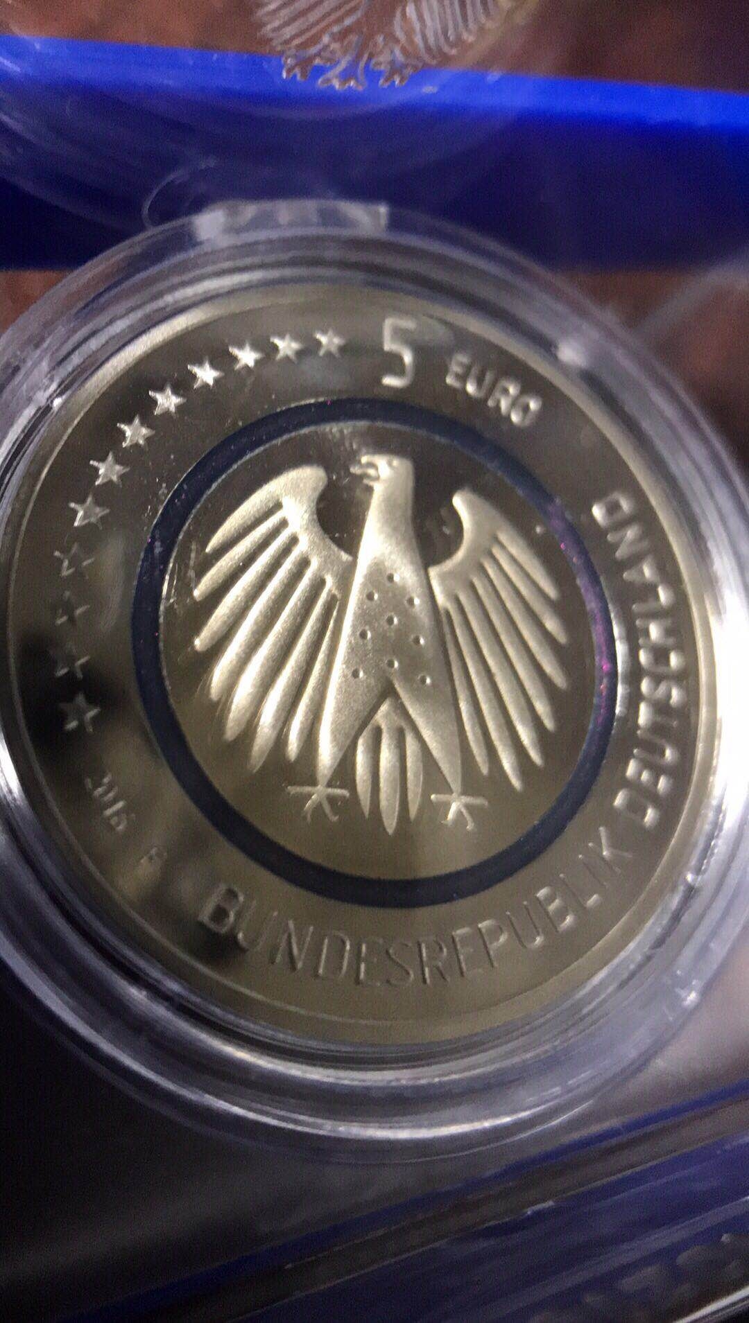 【随心拍】现代金银币拍卖第八期 德国 2016年 蓝色地球 镶嵌圆环 精制纪念币 5枚全套