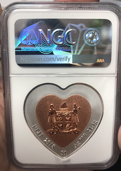 【随心拍】现代金银币拍卖第八期 2018年爱情颂歌心形双金属纪念银币