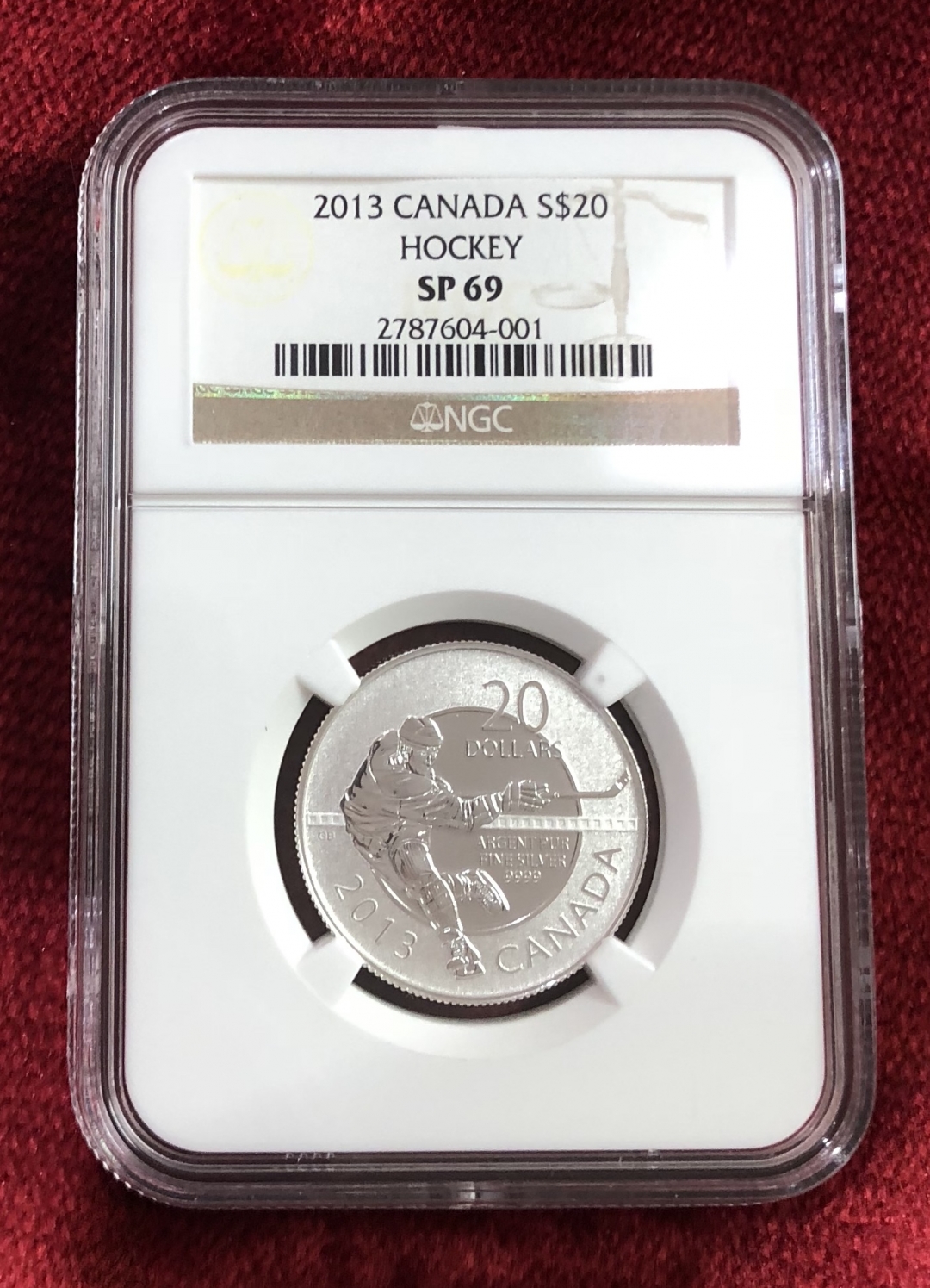 【随心拍】现代金银币拍卖第八期 NGC69分 加拿大2013 20FOR20 冰球银币