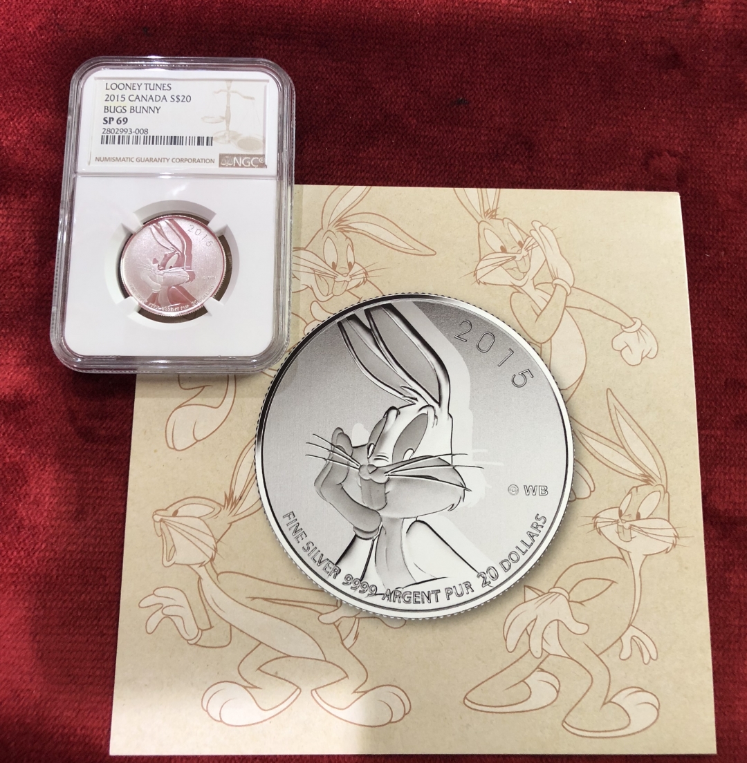 【随心拍】现代金银币拍卖第八期 NGC69分加拿大2015 20FOR20 兔八哥
