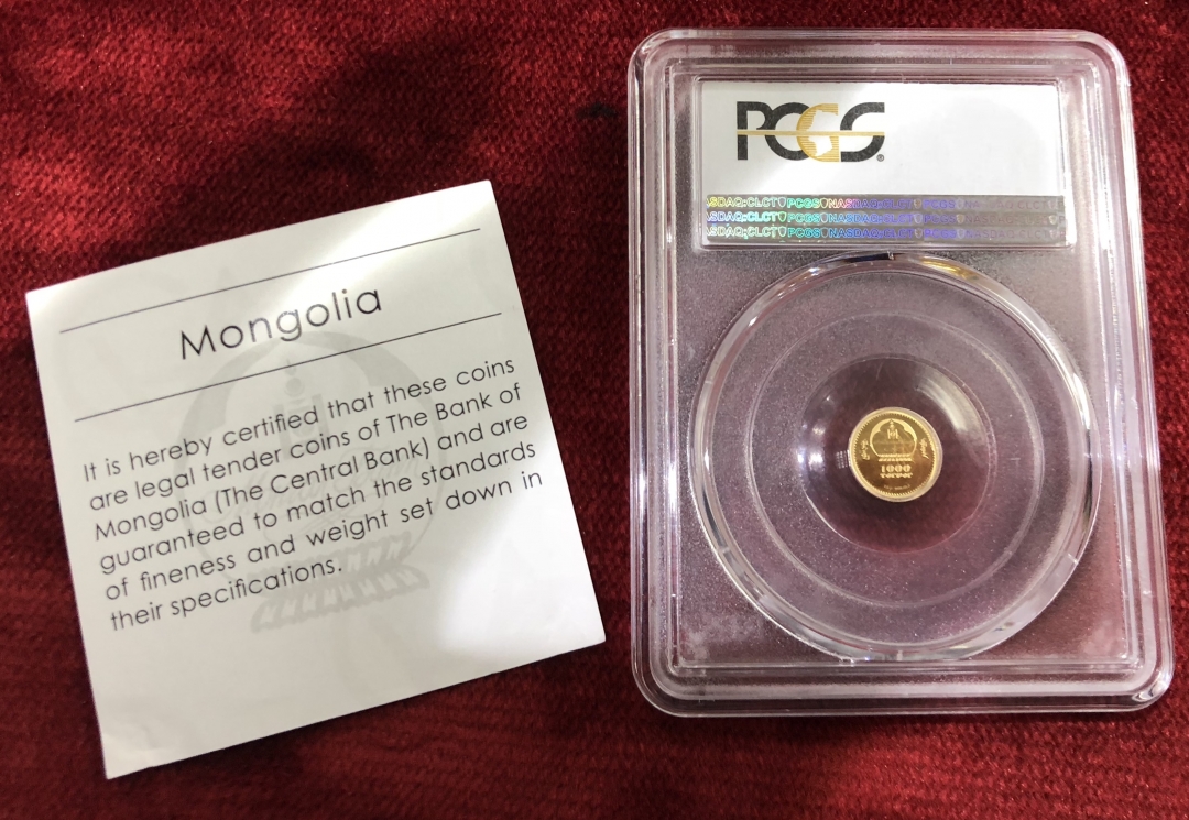 【随心拍】现代金银币拍卖第八期 PCGS70分2017年蒙古1000图格里克金币鹿 0.5克纯金