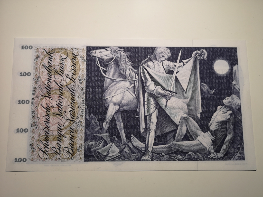 《外钞收藏家》第六十三期拍卖 1973年100法郎 近全新品相 有一个脏点