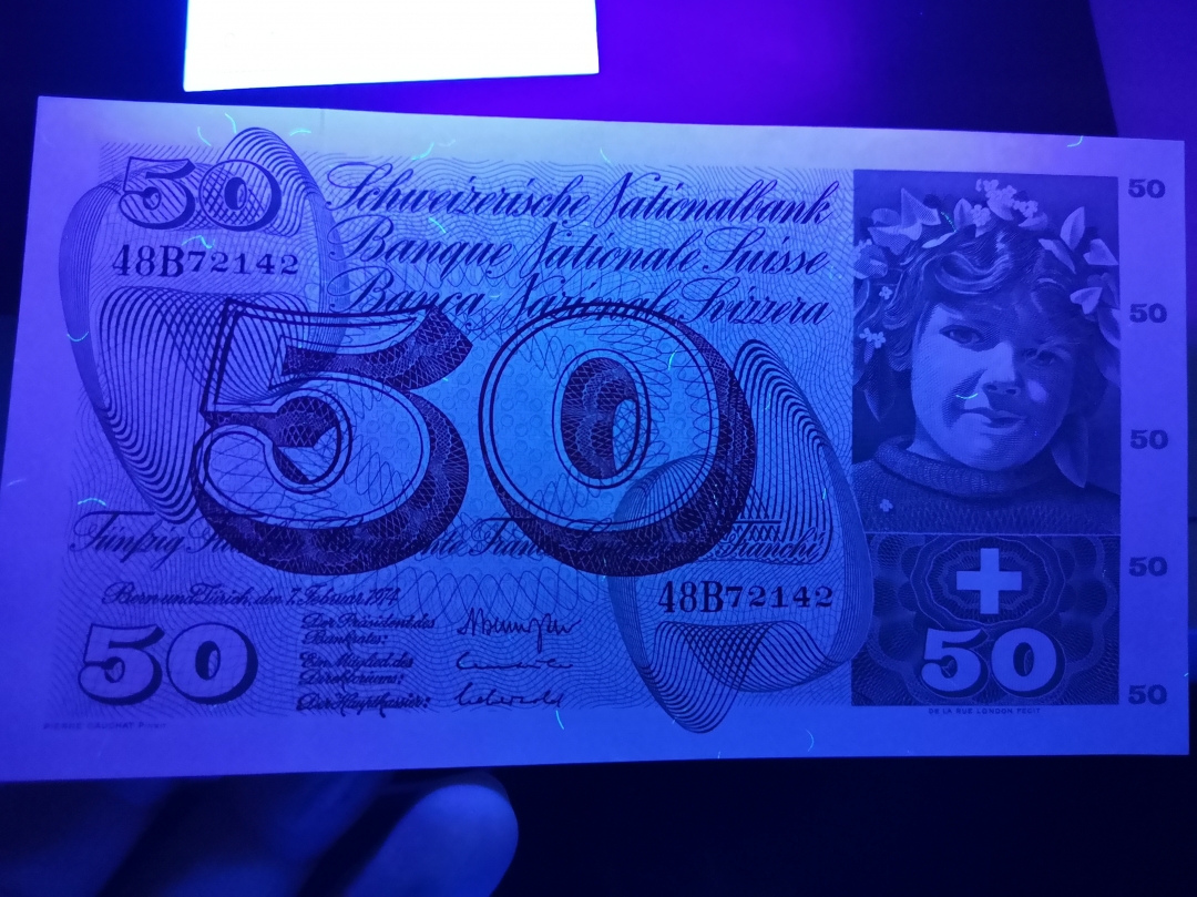 《外钞收藏家》第六十三期拍卖 瑞士1974年50法郎 苹果园 全新品相