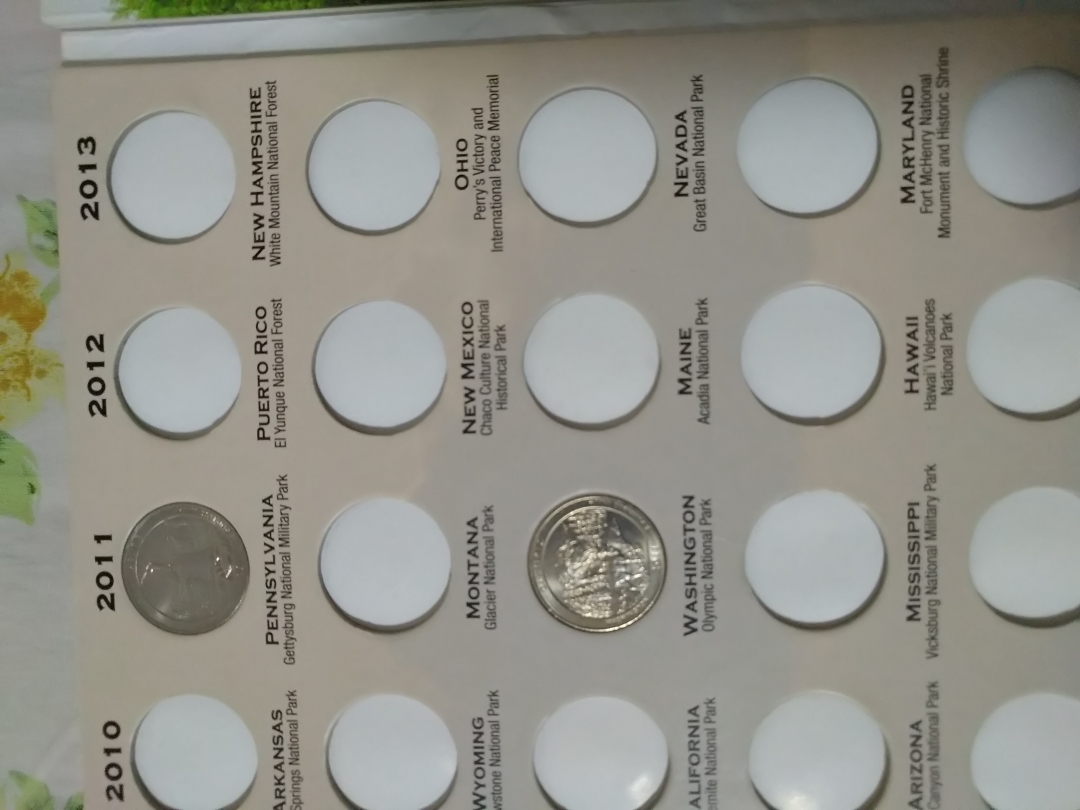 【鲸贝乐淘】第来号拍卖 【硬币册】美国国家公园币空册，带两枚币