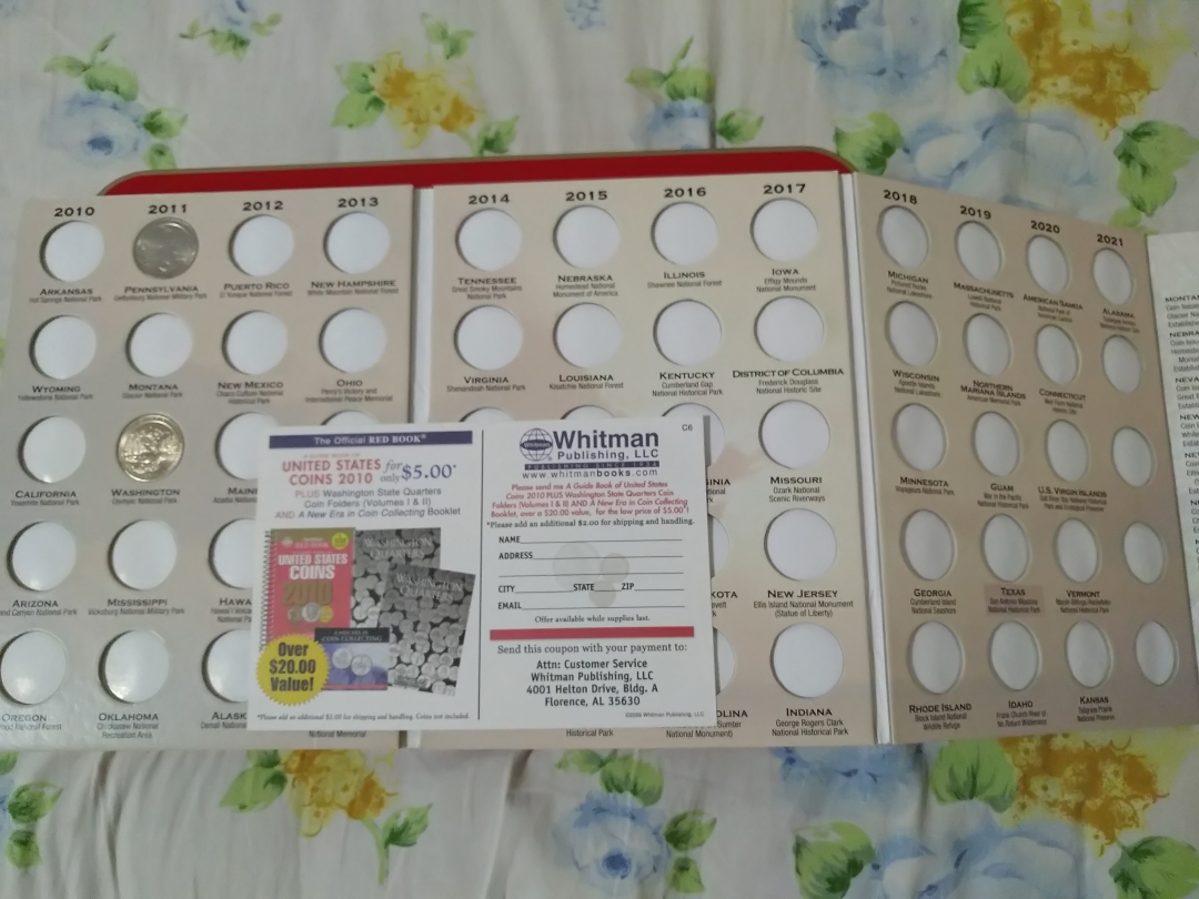 【鲸贝乐淘】第来号拍卖 【硬币册】美国国家公园币空册，带两枚币