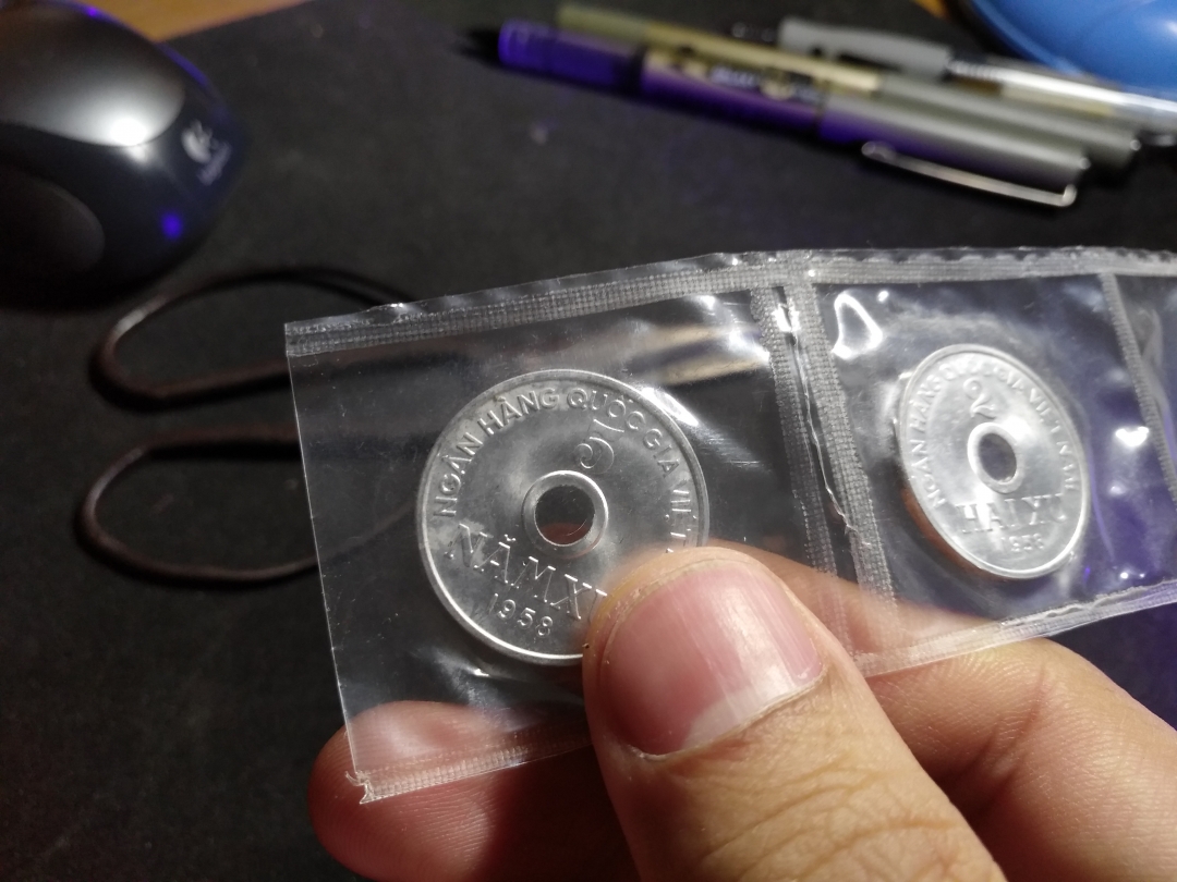 【鲸贝乐淘】第暑号拍卖 【中国代印】1958年越南流通硬币三枚一套，AUNC 