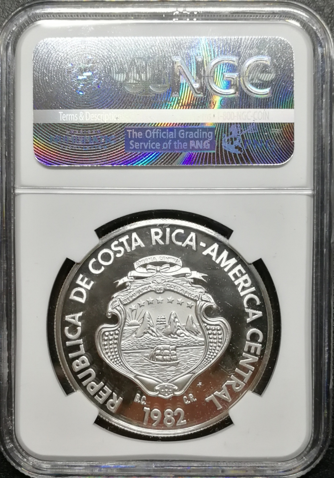 凡希社世界钱币微拍第七十八期 稀!1982哥斯达黎加豹子头大银NGC-PF68UC