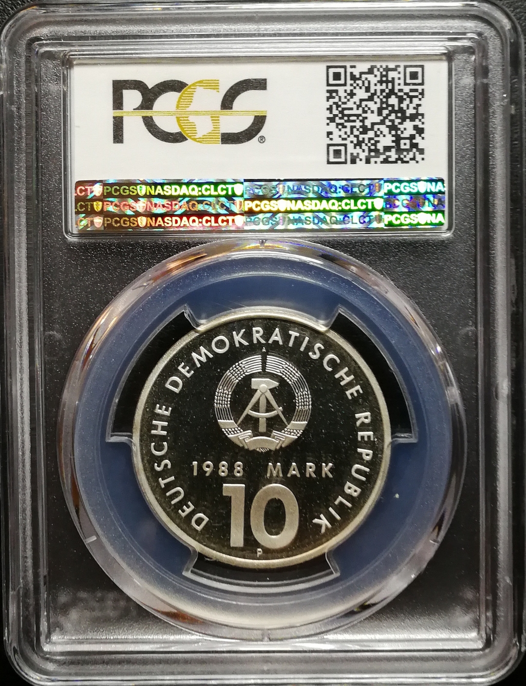 凡希社世界钱币微拍第七十八期 稀!1988东德10马克银样币PCGS-SP67