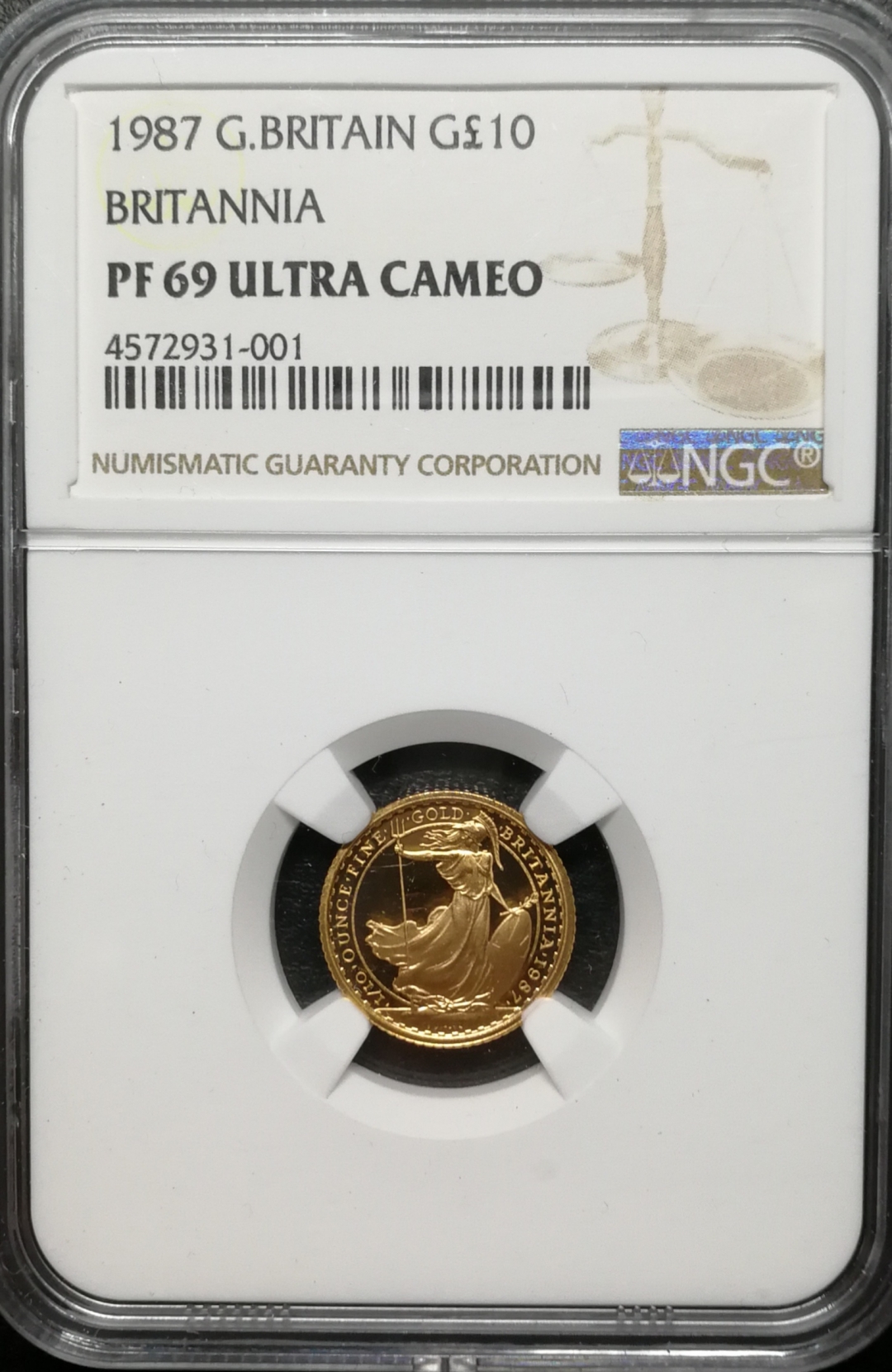 凡希社世界钱币微拍第七十八期 1987英国不列颠尼亚10金镑NGC-PF69UC