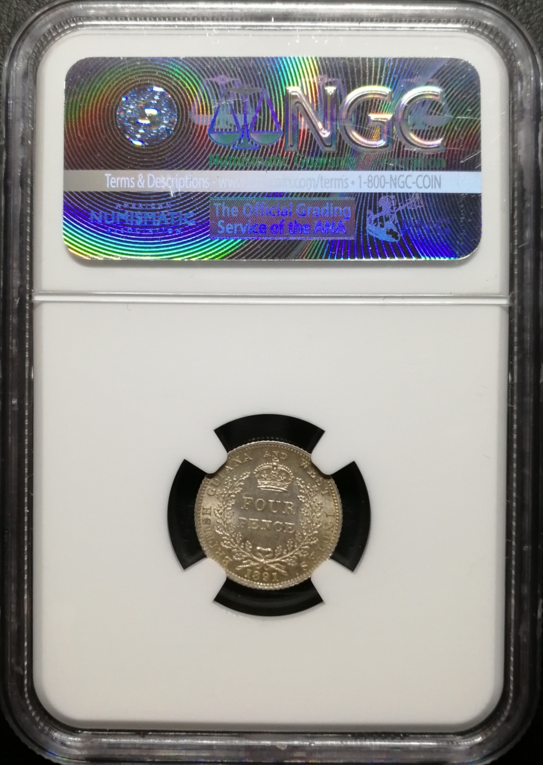 凡希社世界钱币微拍第七十八期 1891英属圭亚那4便士NGC-MS63
