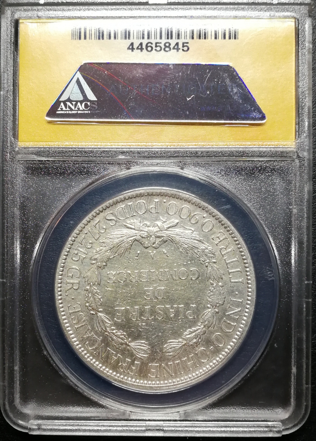 凡希社世界钱币微拍第七十八期 1886法属印度支那加重座洋ANACS-MS60DETAIL