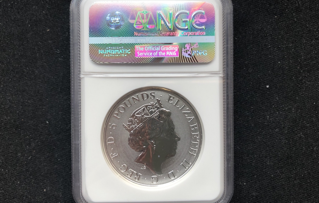 【随心拍】现代金银币拍卖第十期 2018英国黑牛2oz评级币【ngc69】