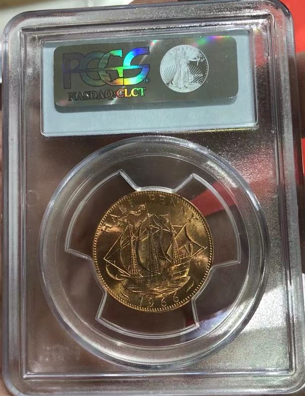 【随心拍】现代金银币拍卖第十期 英国1966年半便士PCGS64RD 