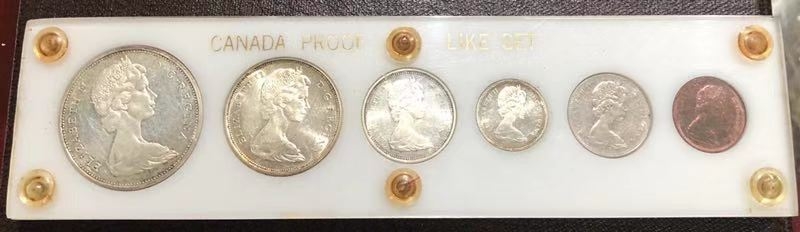 【随心拍】现代金银币拍卖第十期 加拿大1965年精装套币！含四枚银币！