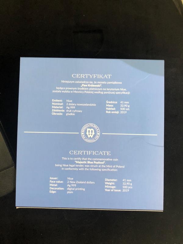 【随心拍】现代金银币拍卖第十期 2019纽埃孔雀镶嵌水晶