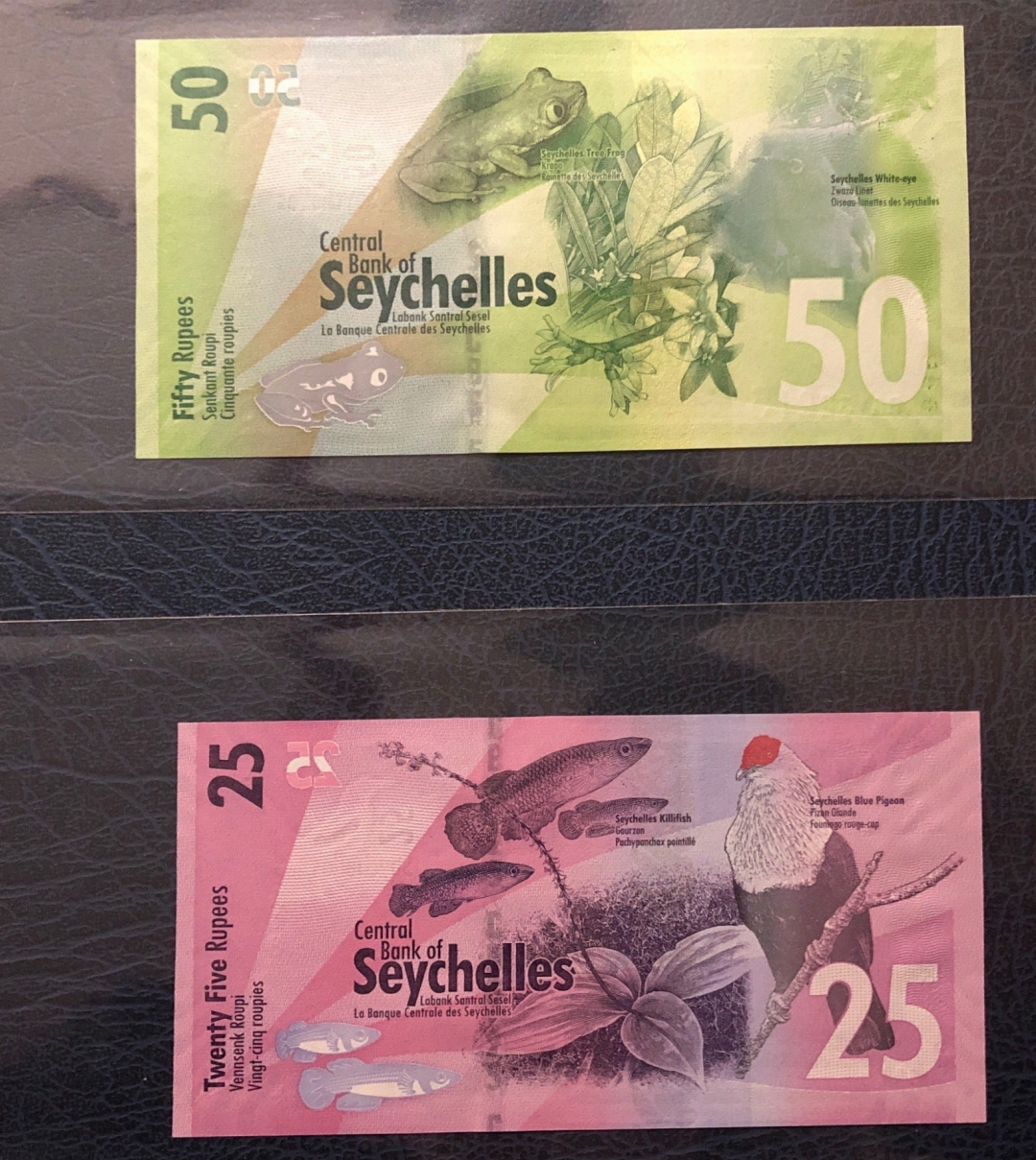 收藏联盟第七十九期拍卖 塞舌尔25-500共计四张 UNC