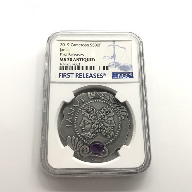 【随心拍】现代金银币拍卖第十期 2019喀麦隆希腊双面神【ngc70】