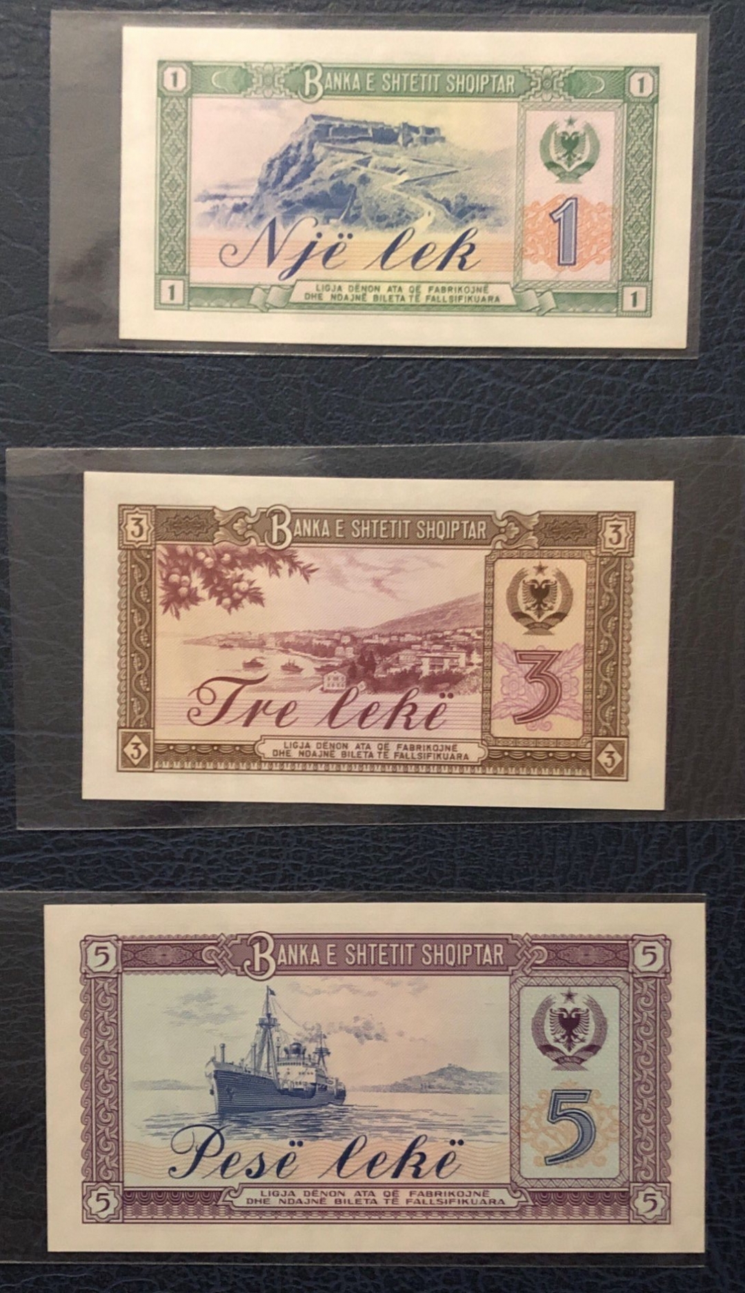 收藏联盟第七十九期拍卖 1964年阿尔巴尼亚列克一套 中国代印 AUNC-UNC 部分有微折