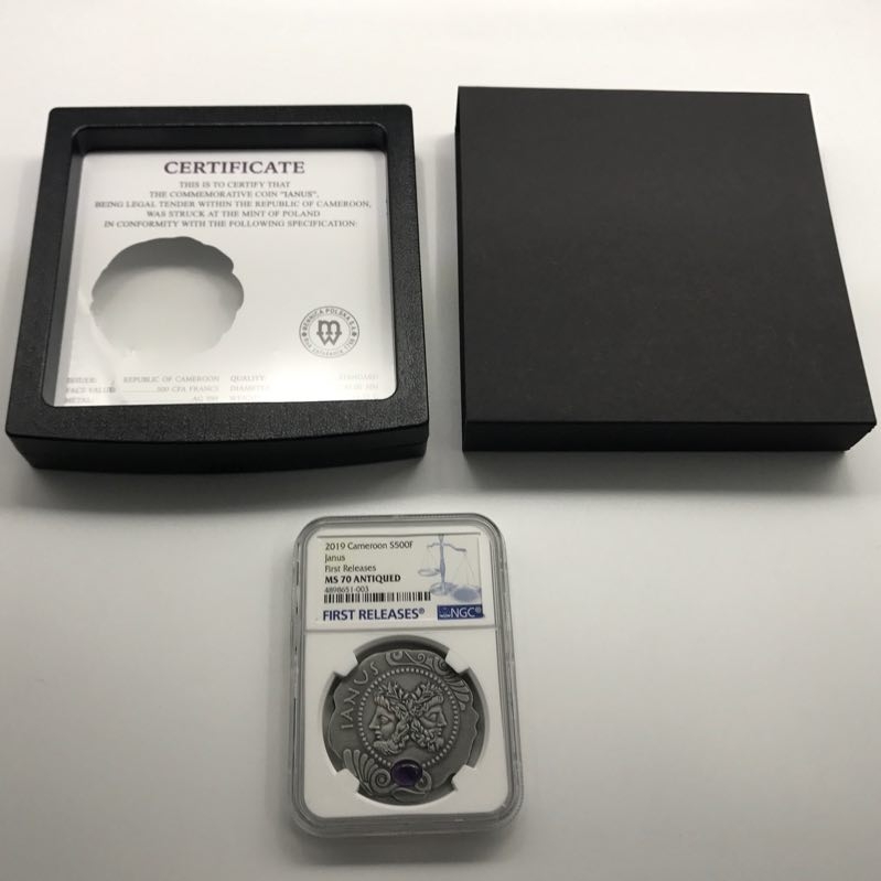 【随心拍】现代金银币拍卖第十期 2019喀麦隆希腊双面神【ngc70】
