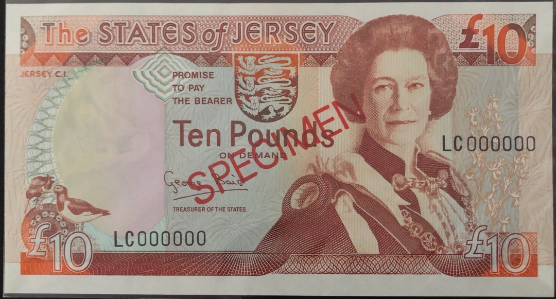 收藏联盟第七十九期拍卖 泽西10镑 样钞 UNC