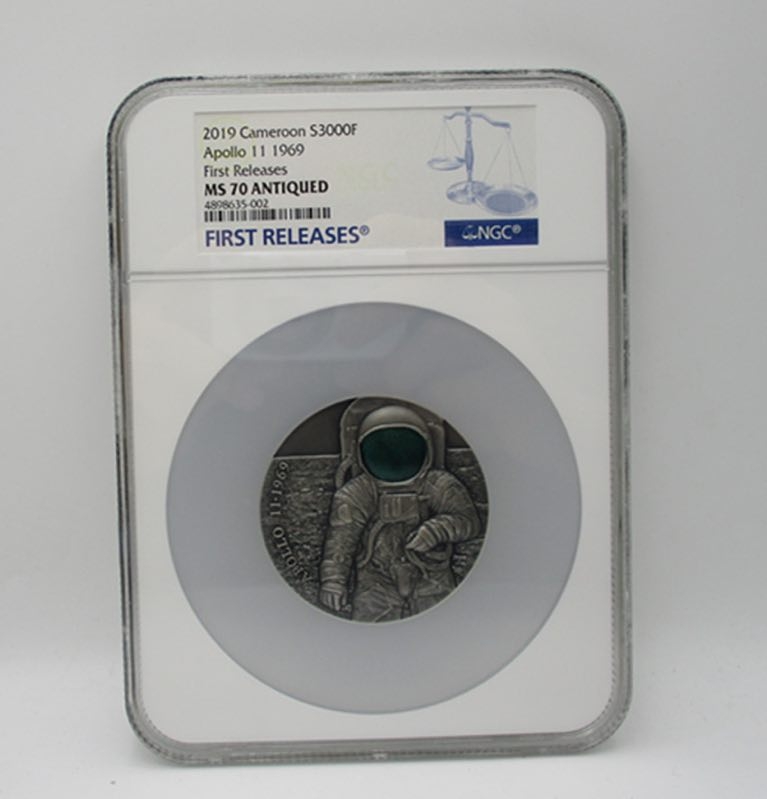 【随心拍】现代金银币拍卖第十期 2019喀麦隆3oz登月【ngc70】