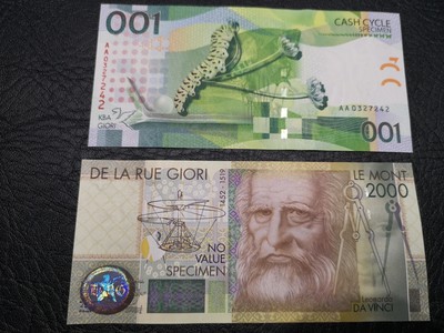 《外钞收藏家》第六十四期拍卖 - 经典测试钞两张  全新unc