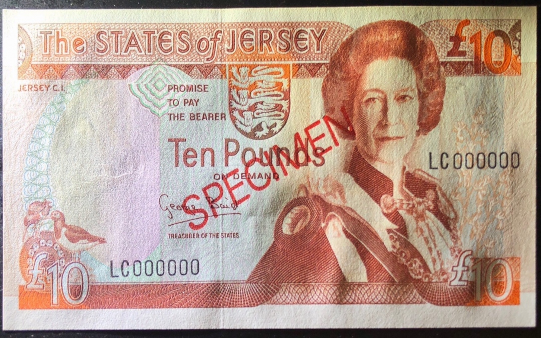 收藏联盟第七十九期拍卖 泽西10镑 样钞 UNC
