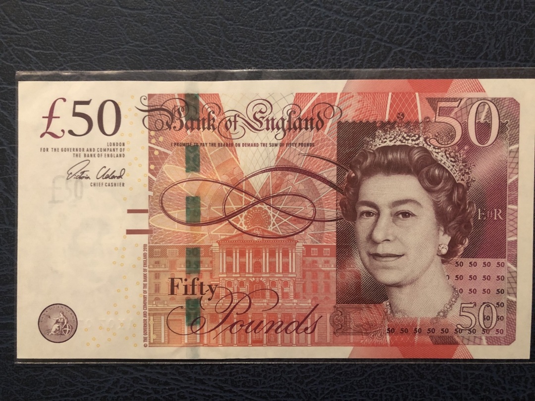 收藏联盟第七十九期拍卖 2010年英国50镑 UNC S/N:AK07072942