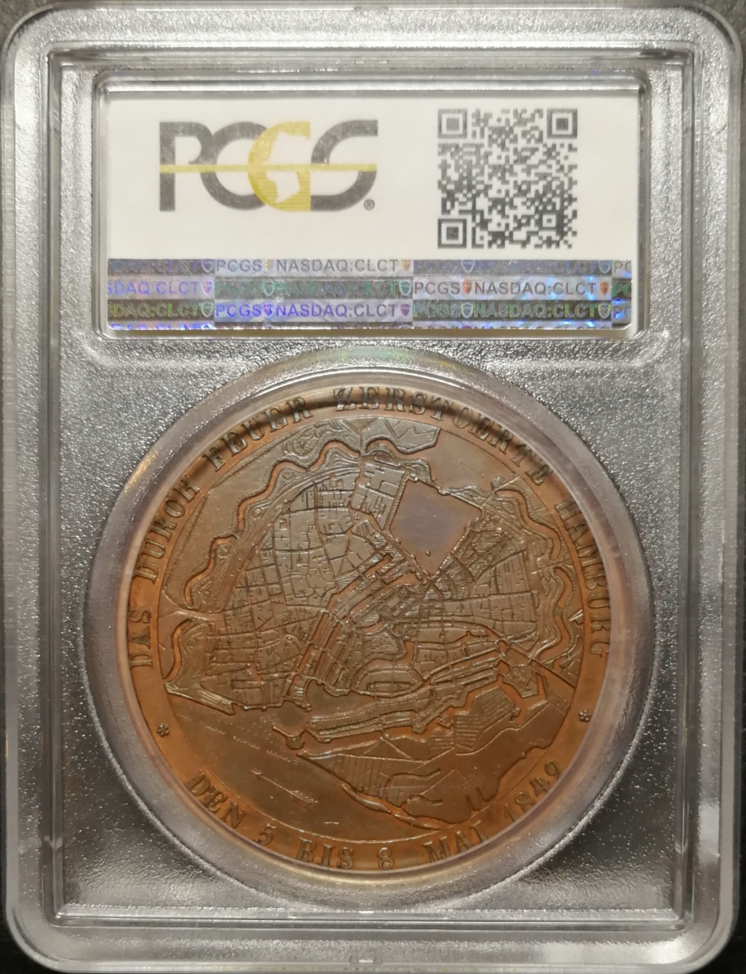 凡希社世界钱币微拍第七十九期 1842汉堡浴火重生纪念大铜章PCGS-SP64