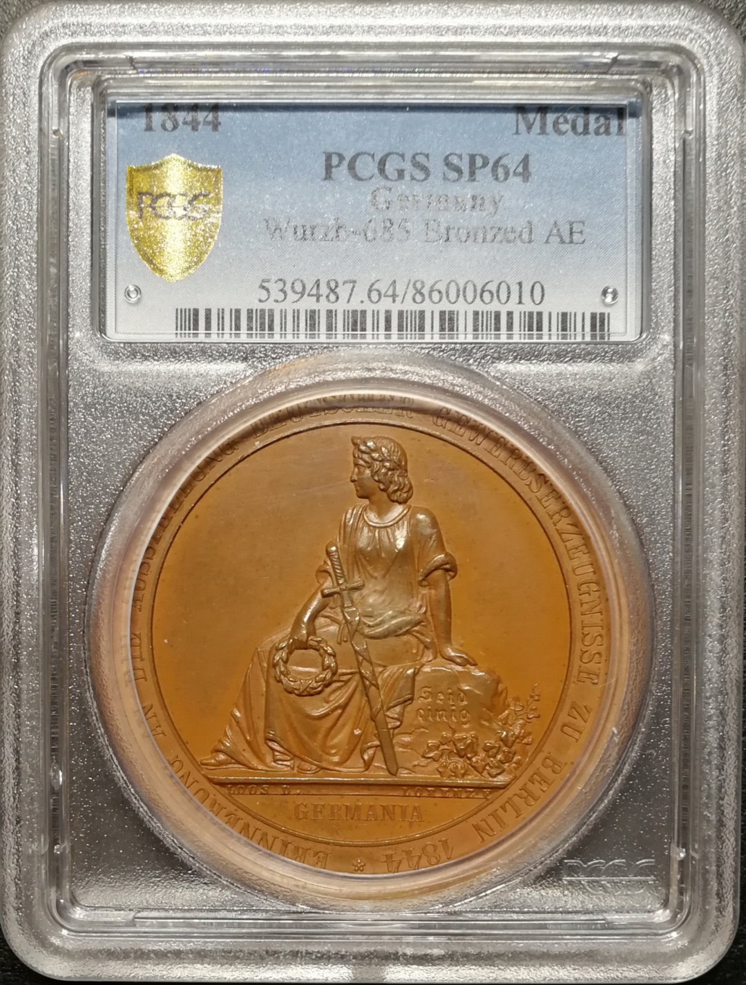 凡希社世界钱币微拍第七十九期 1844柏林工业博览会大铜章PCGS-SP64