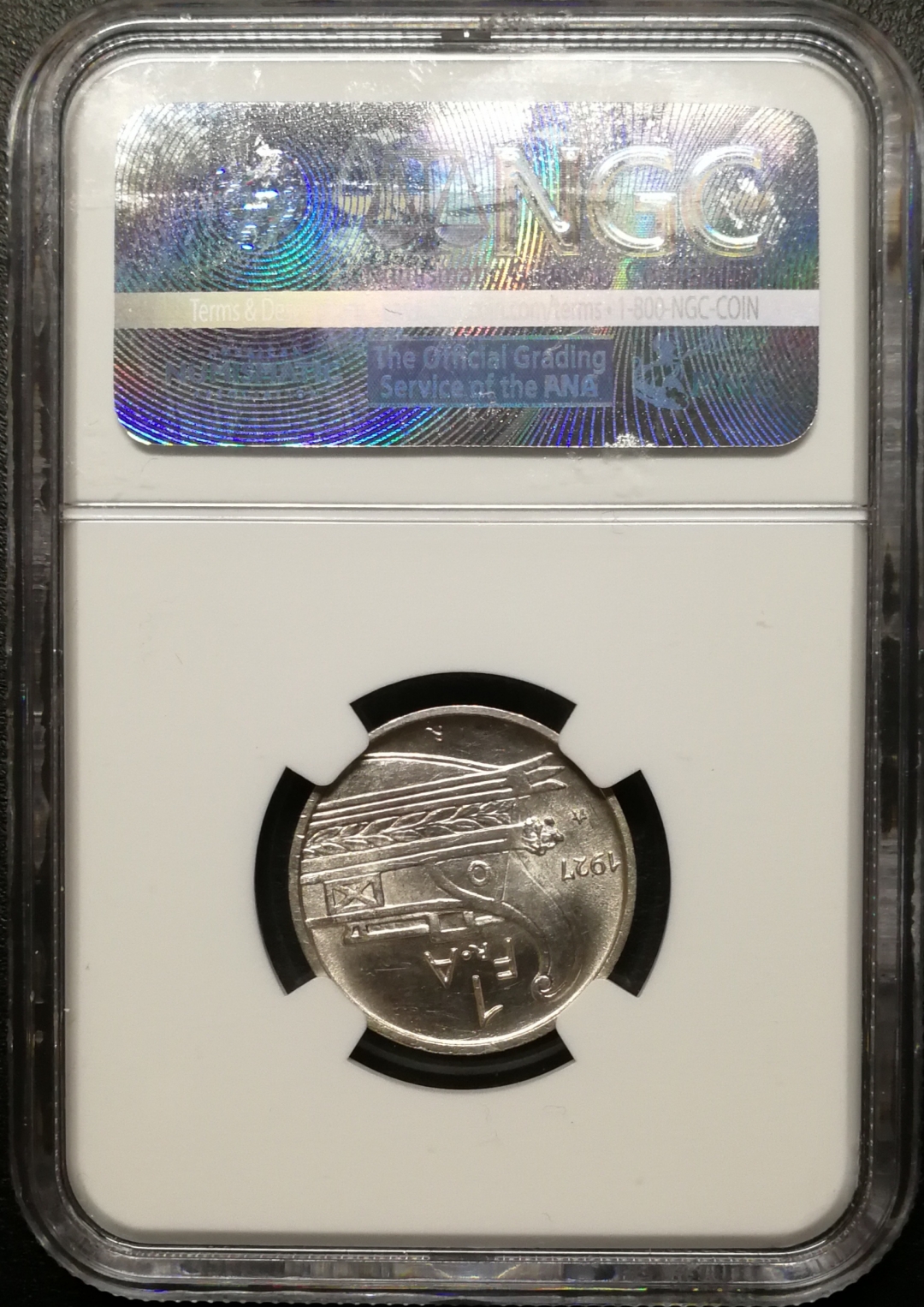 凡希社世界钱币微拍第七十九期 1927阿尔巴尼亚雅典娜1FR NGC-MS64+