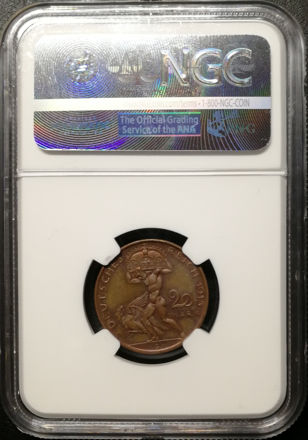 凡希社世界钱币微拍第七十九期 1913巴伐利亚20马克金币铜样NGC-PF63