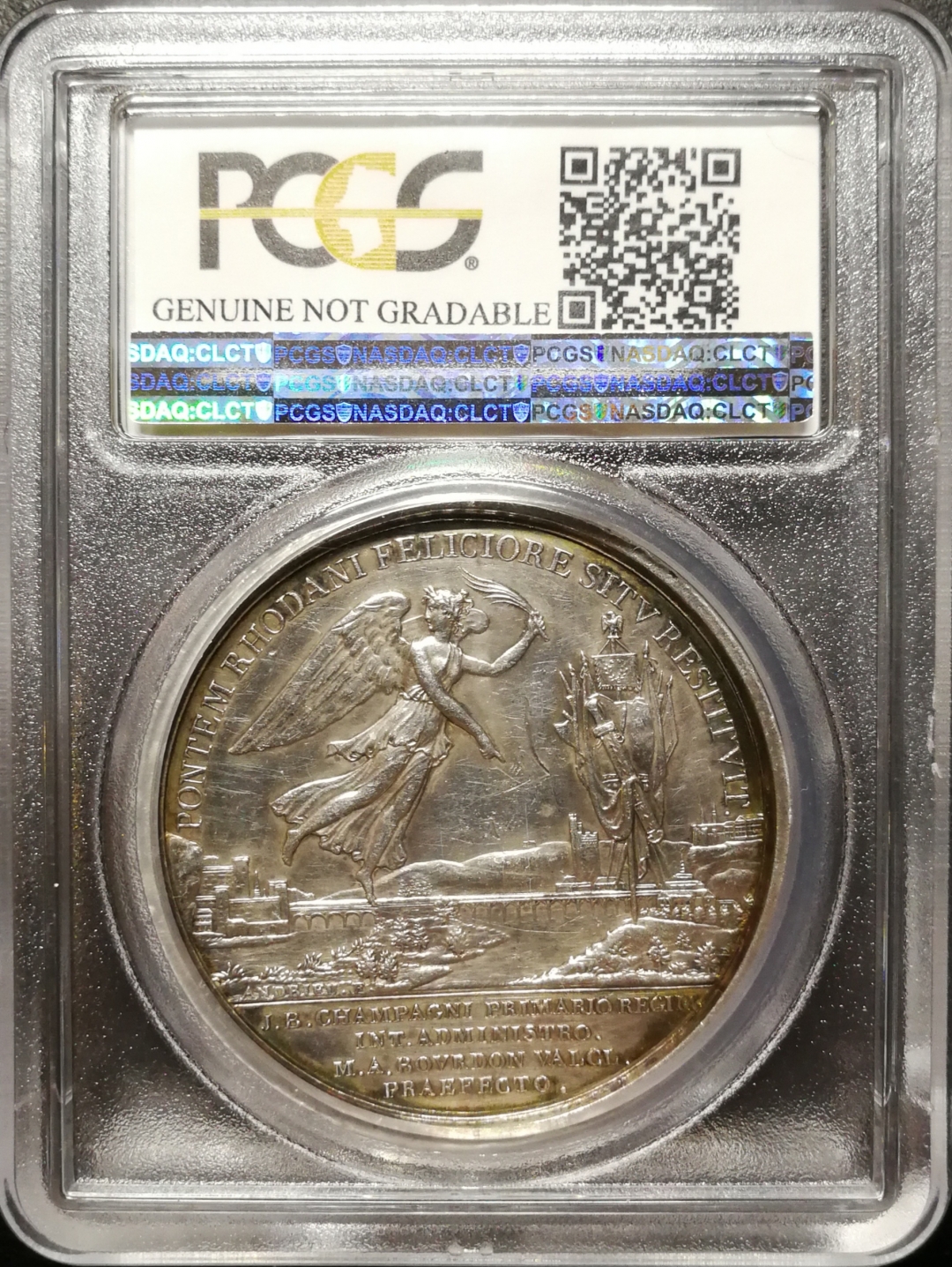 凡希社世界钱币微拍第七十九期 1805拿破仑重建罗纳河桥原铸大银章PCGS-AUD