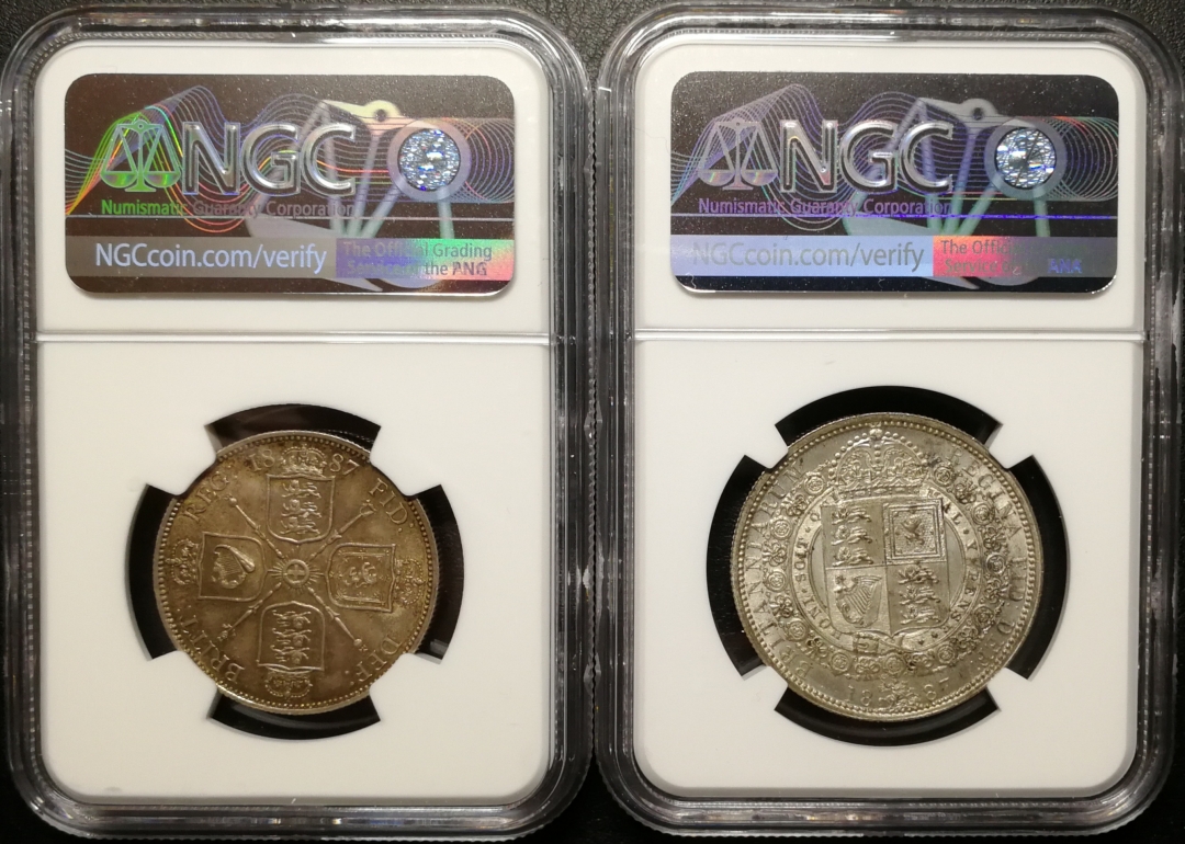 凡希社世界钱币微拍第七十九期 1887老维银币一对NGC-63/63