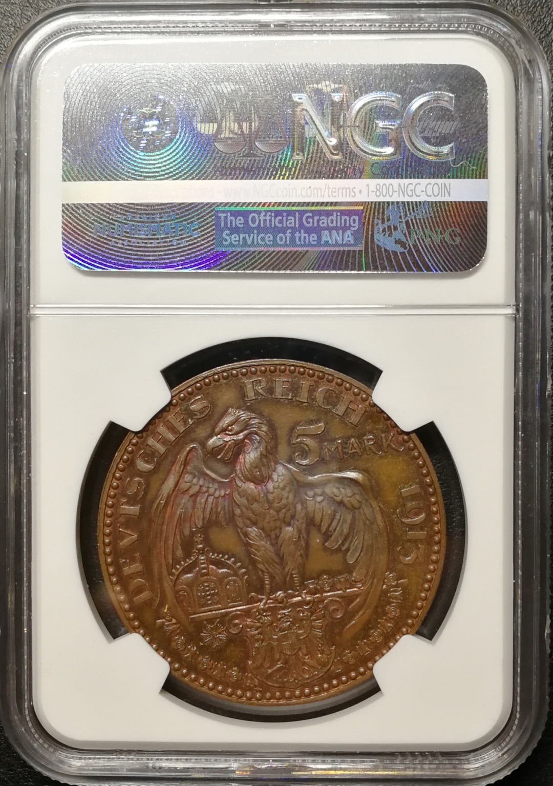 凡希社世界钱币微拍第七十九期 1913巴伐利亚5马克银币铜样NGC-PF64