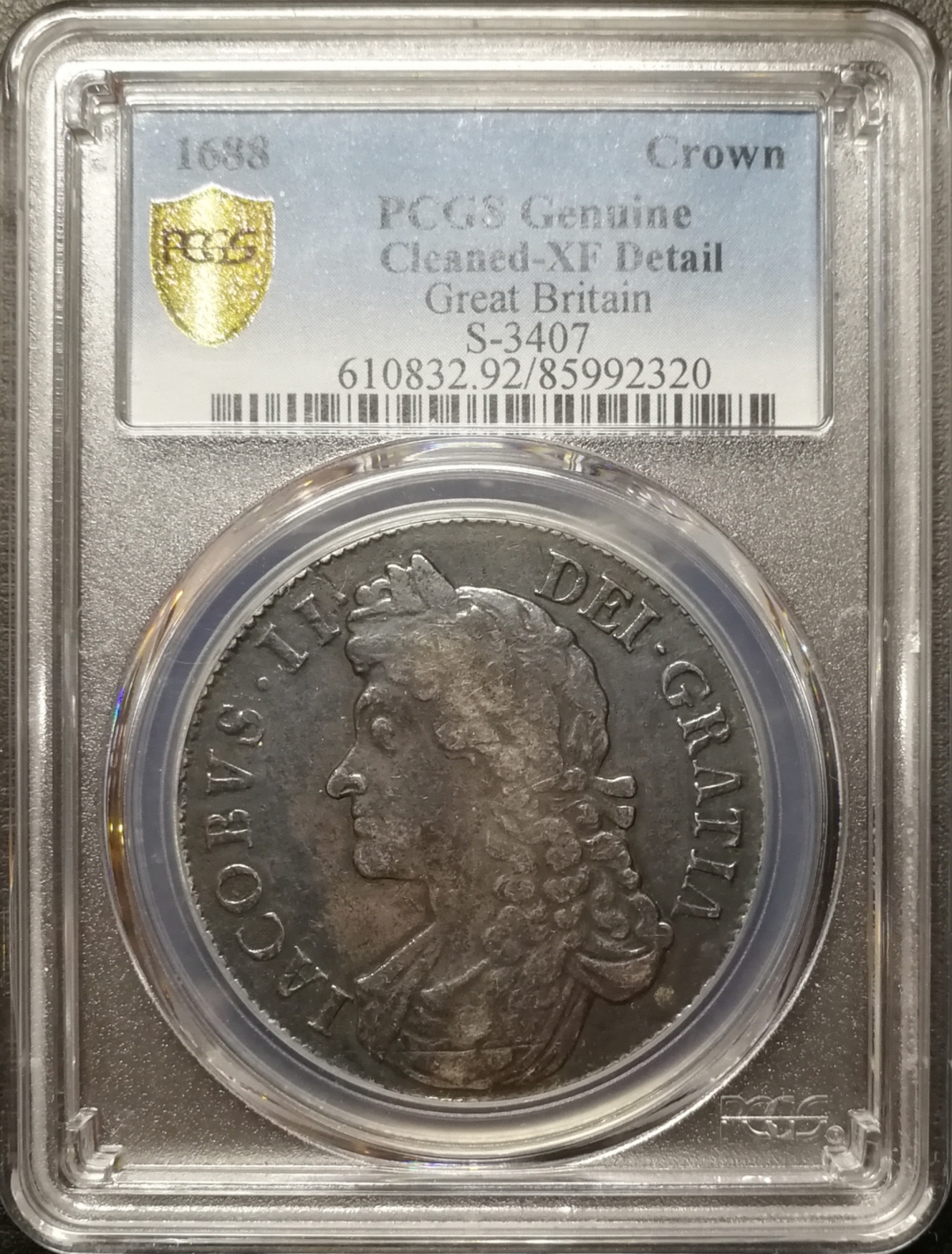 凡希社世界钱币微拍第七十九期 1688英国詹姆士二世克朗大银PCGS-XFD