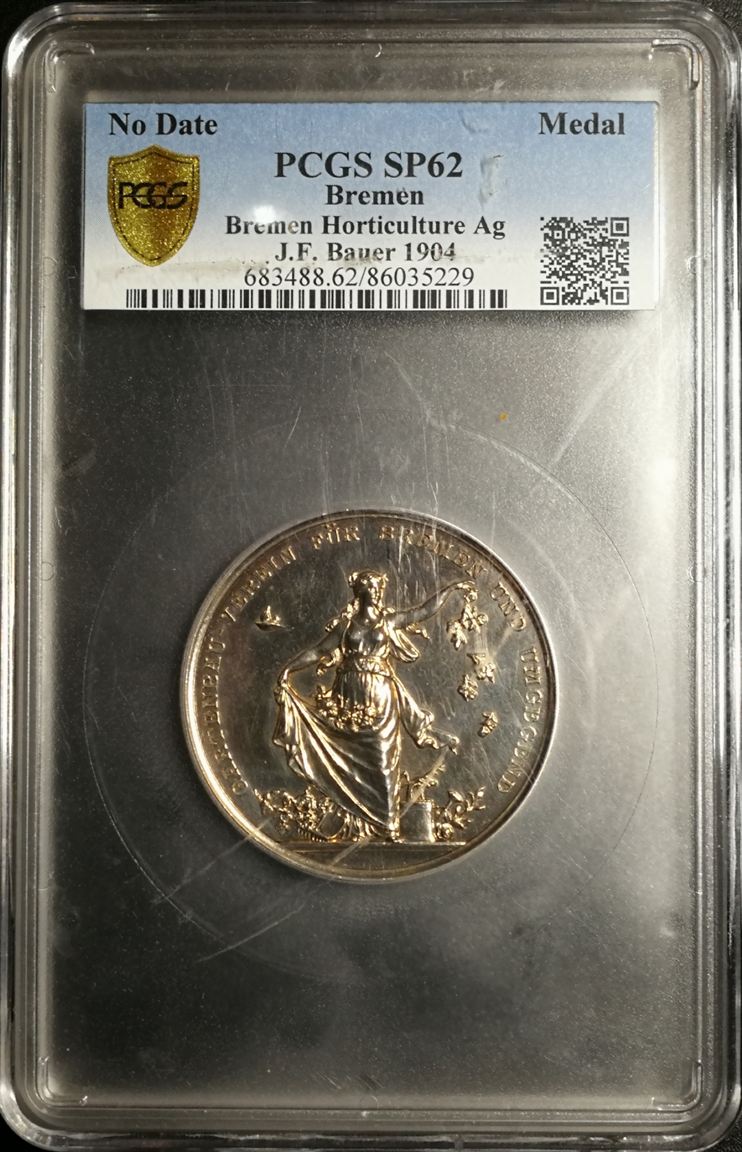 凡希社世界钱币微拍第七十九期 不莱美园艺纪念会银章PCGS-SP62名家BAUER作品