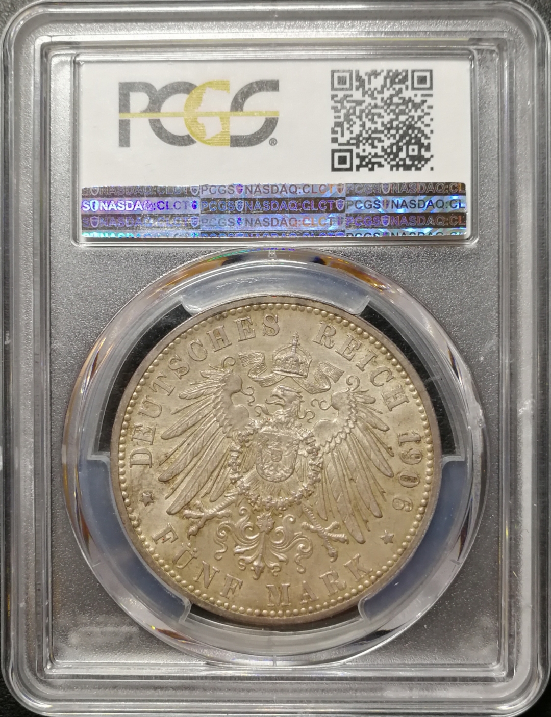 凡希社世界钱币微拍第七十九期 1906巴登5马克PCGS-AU58