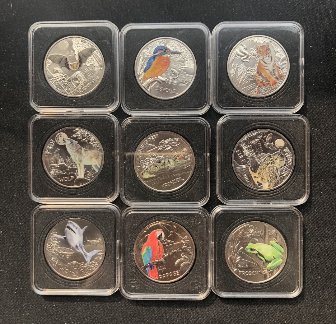 【币观天下】第五十八场拍卖【精选场】 【奥地利】夜光系列前1-9枚【送册子】